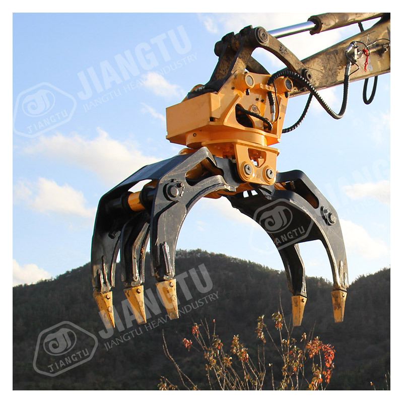 360 Degree Rotating Excavator Hydraulic Log Grapple Stone Grab