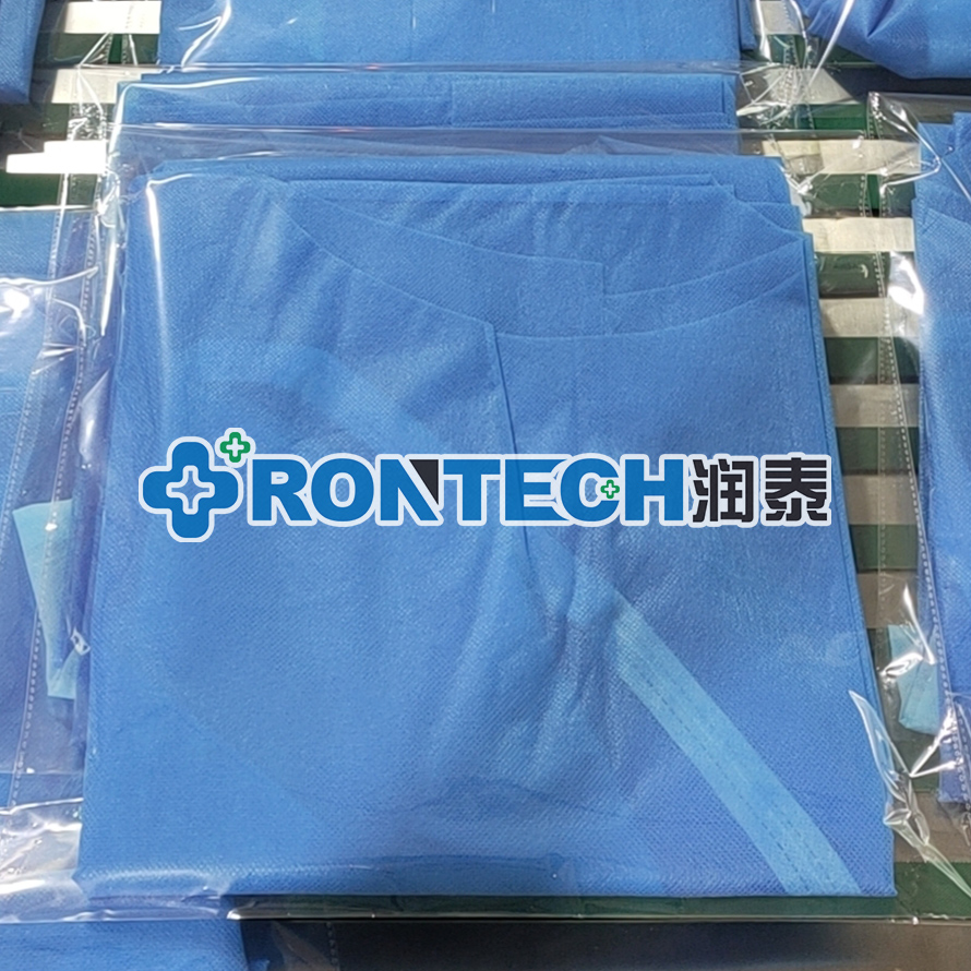 Automatic medical gown T-shirt folding and packing machine disposable cloth surgical shirt auto-packaging machine