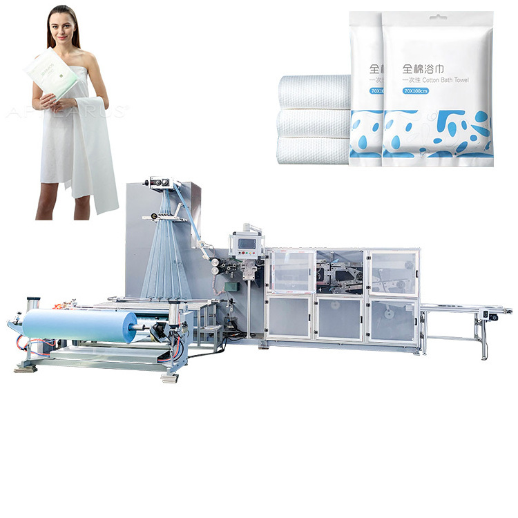 Automatic Disposable Spunlaced Hair Beauty Salon Towel Folding Machine Nonwoven Thick Shower Spa Bath Towel Making Machine