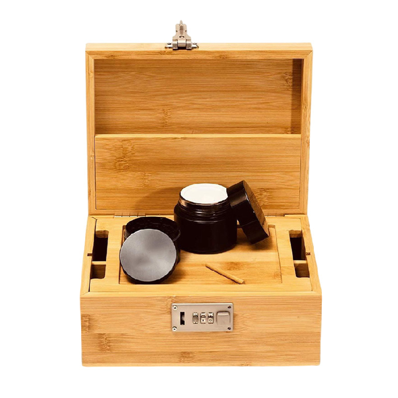 Stash Box Grinder Smell Proof UV Jar Rolling Tray Herb Stash Box storage with Lock store all smoking accessories