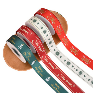 Wholesale New Christmas Wired Edge Ribbon 1cm High Quality Ribbons for Gift Wrap