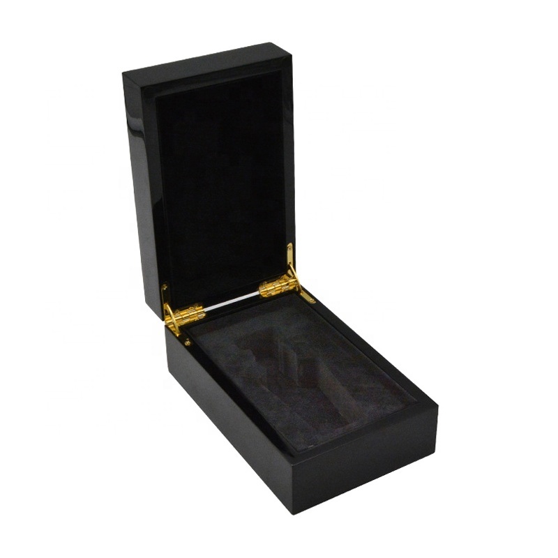 Black Piano Lacquer Custom Luxury wooden Perfume Bottle Box Packaging Gift Boxes With Key Lock