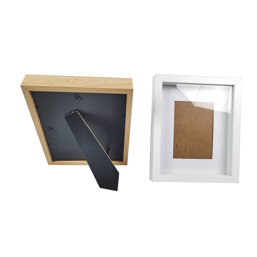 High Quality Wholesale Custom Natural Deep Wood Shadow Box Wood Photo Frame