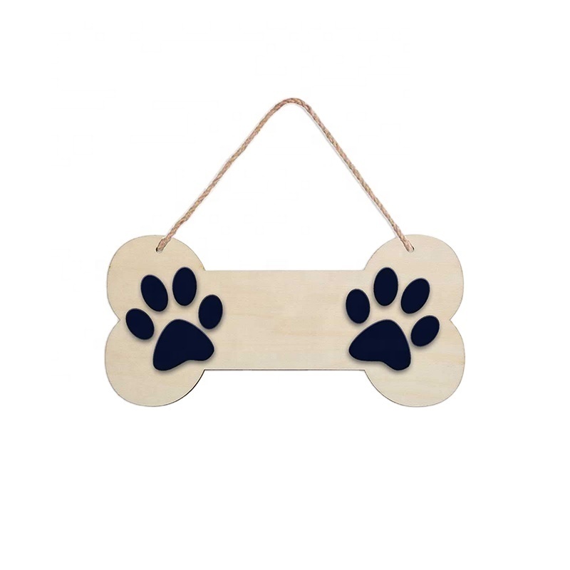 Unfinished DIY Crafts Dog Bone Blank Wall Decorative Wooden Hanging Sign Wooden House Plaques