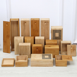 Different shape solid bamboo wood box packaging box pull cover gift jewelry receiving packaging box