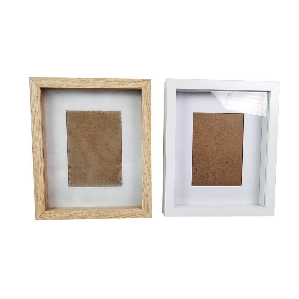 High Quality Wholesale Custom Natural Deep Wood Shadow Box Wood Photo Frame