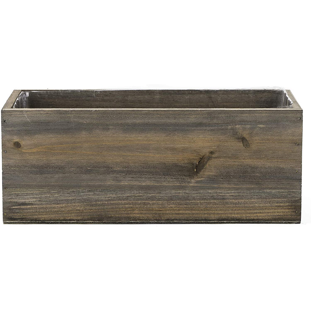 Rustic Wood Planter Box with Removable Plastic Liner (4 Colors Available) | Rustic Wooden Planters Indoor Decorative Box