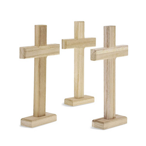 Wholesale Price Religious Decoration Wood Carved Orthodox Wood Standing Crosses For Church Prayer