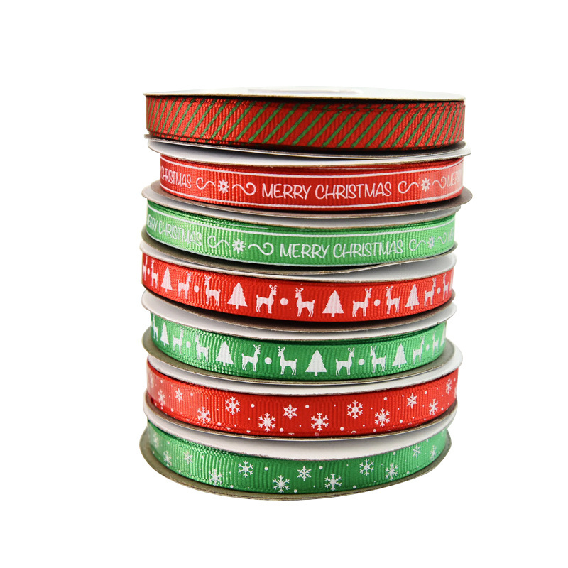 Wholesale New Christmas Wired Edge Ribbon 1cm High Quality Ribbons for Gift Wrap