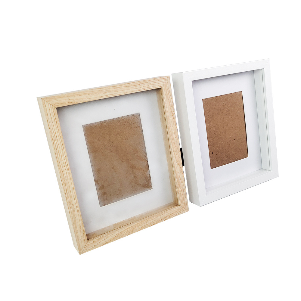 High Quality Wholesale Custom Natural Deep Wood Shadow Box Wood Photo Frame