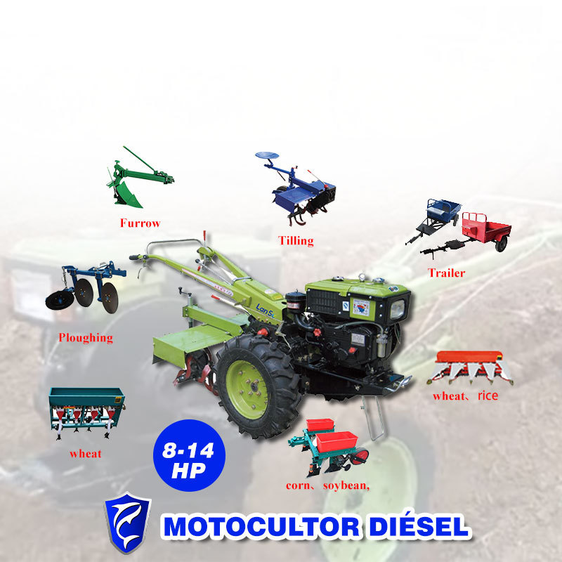 Factory Directly Sale High Quality Water Cooled Diesel Two Wheel Walking Tractor