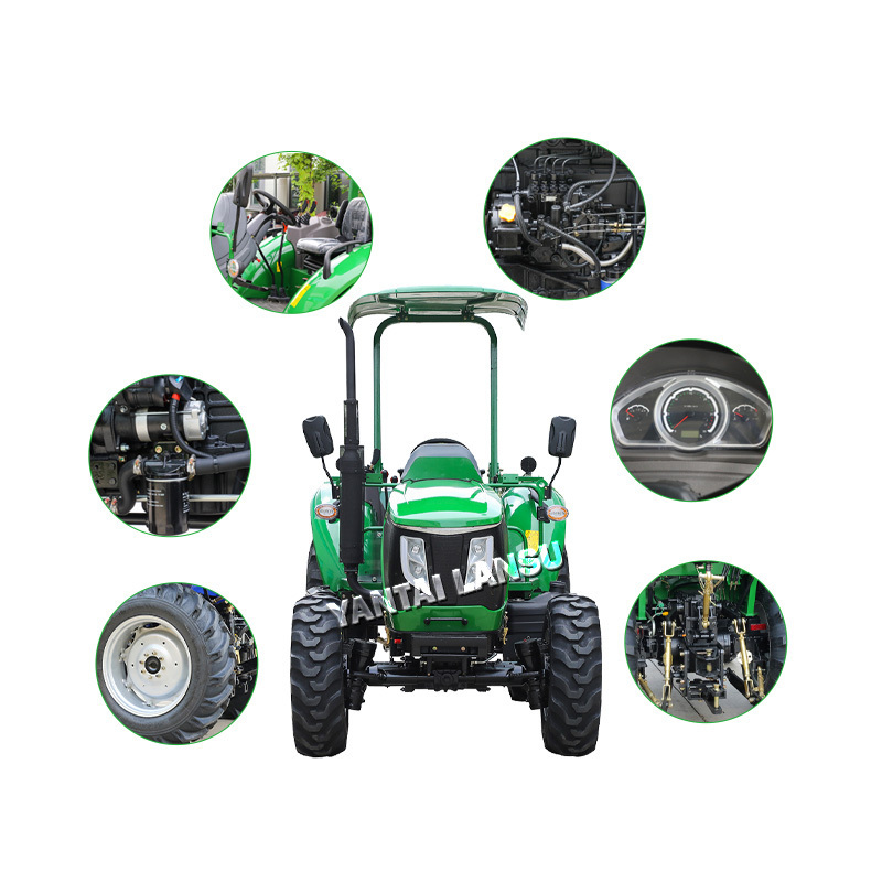 Mini farm machine 45hp diesel engine powered small 4WD tractor front loader multifunction agricultural machinery & equipment