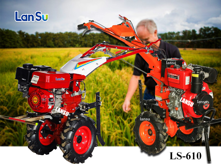 6HP Direct Supply walking tractor mini cultivator power tiller agriculture rotary tiller blades riding tiller