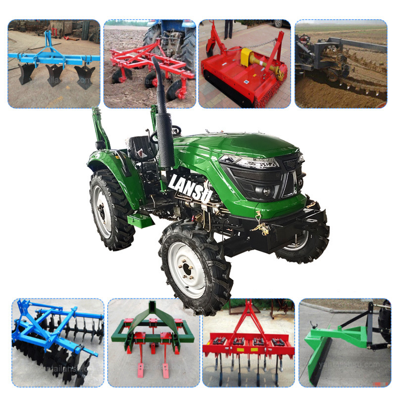 Mini tractor 100HP 4 wheels mini farm tractor micro trators agricultural machinery parts  tractor driven pto generator