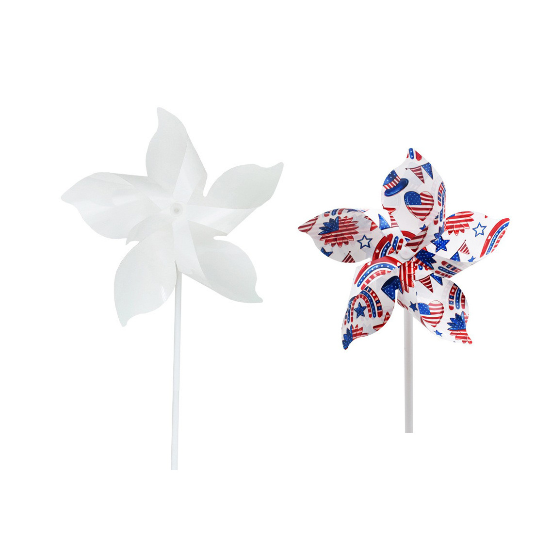 American Plastic Flag Sublimation PET Windmill Blank Decoration Yard Garden Art Lawn Windmill Toy Wholesale