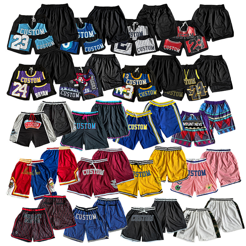 Uniforms Clothes Wear Jersey Mesh Shorts Uniform Sportswear Men Reversible Shorts Custom Logo Usa Basketball 30 Teams Embroidery