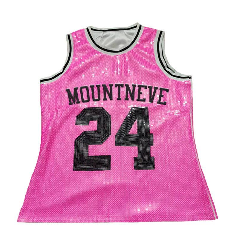 Oem Sparkle Glitter Sequins Womens Basketball Jerseys Dress Wear Uniform Jersey Plus Size Sportswear Plus Size Lady Clothes