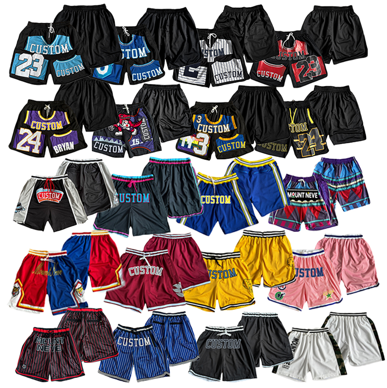 Uniforms Clothes Wear Jersey Mesh Shorts Uniform Sportswear Men Reversible Shorts Custom Logo Usa Basketball 30 Teams Embroidery