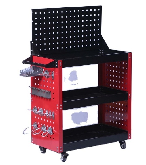 tool cart with back board workshop metal tool cabinet with handle and wheel storage tool cabinet