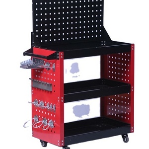 tool cart with back board workshop metal tool cabinet with handle and wheel storage tool cabinet