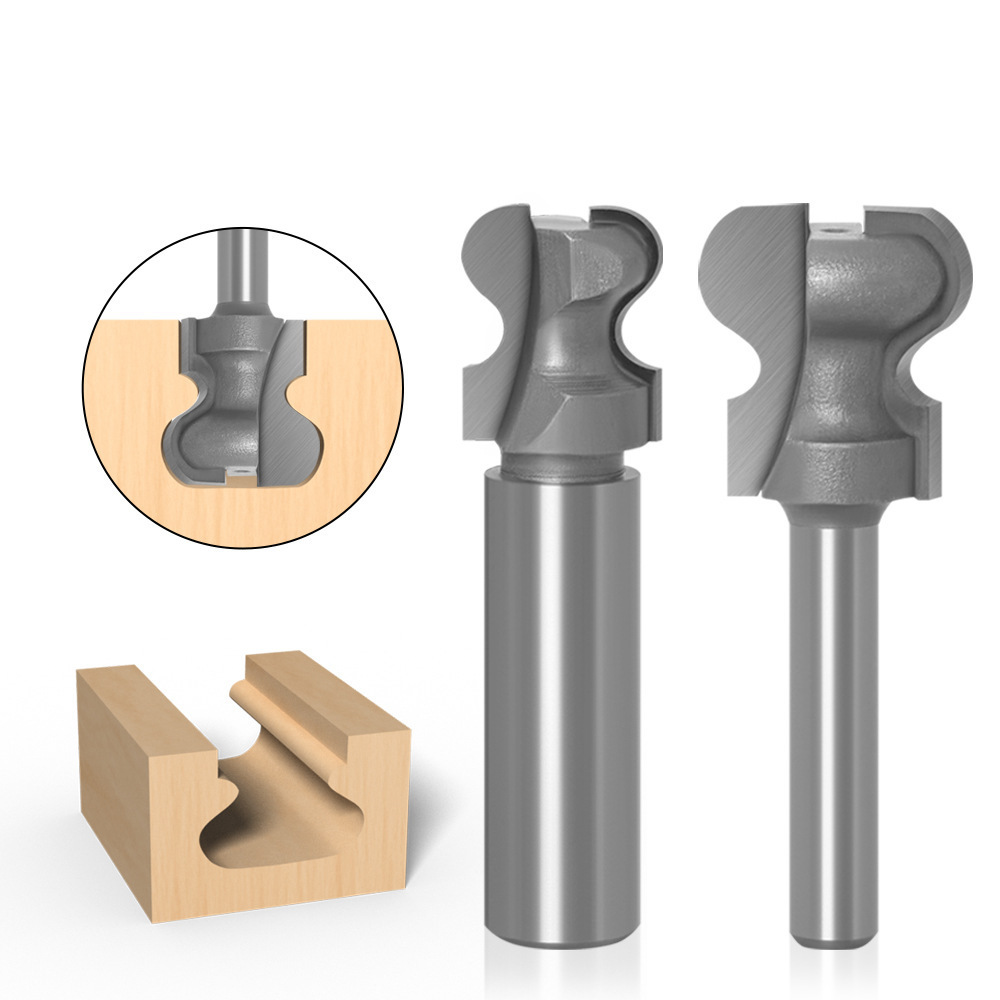 Wood Cutting Tools Profile Half Round Bit Cabinet Double Curved Finger Router Bit for Drawer Pull Handle