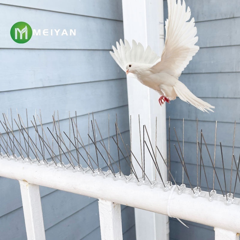 Wholesale balcony courtyard bird repellent 304 stainless steel bird repellent spike plastic base