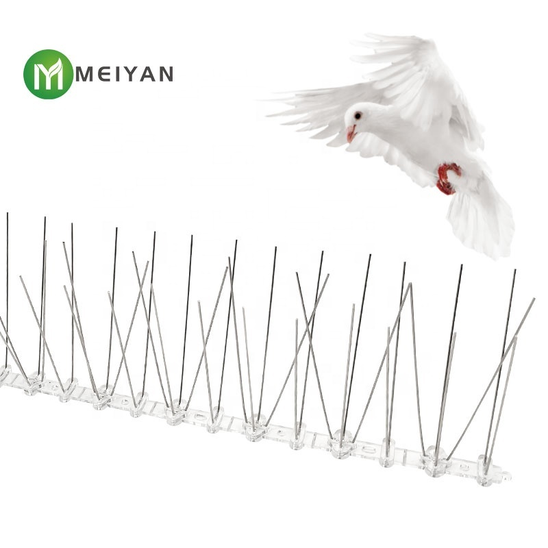 Wholesale balcony courtyard bird repellent 304 stainless steel bird repellent spike plastic base