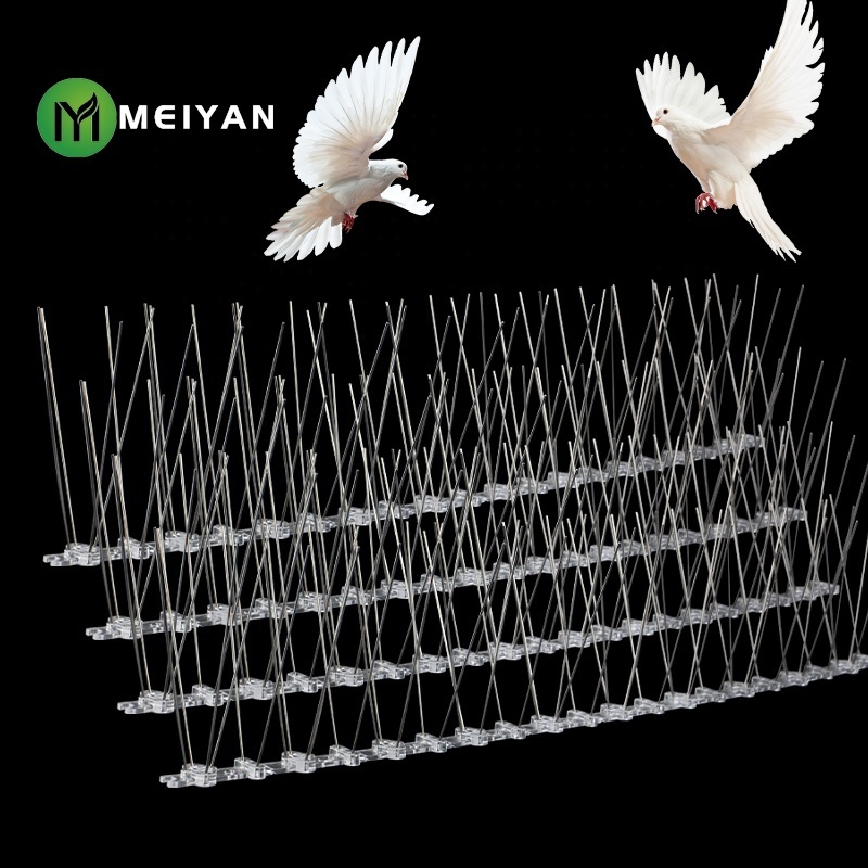 Wholesale balcony courtyard bird repellent 304 stainless steel bird repellent spike plastic base