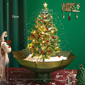 New design Umbrella-Shape Base 25 Songs 29" Led Lighted Musical Self Electric Snowing Christmas Tree