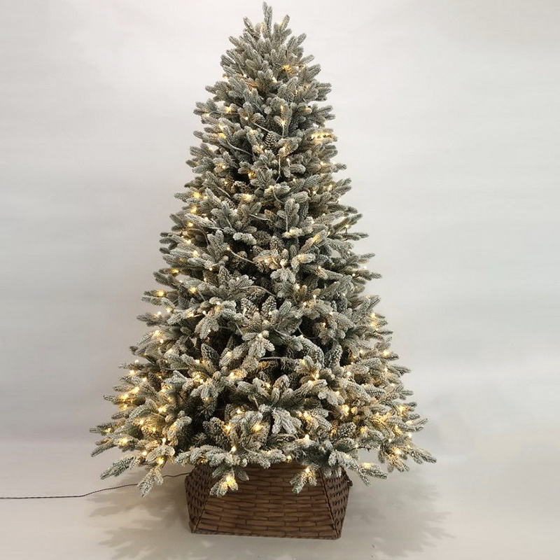 Factory Christmas Tree with Lights PE PVC Mixed Snow Artificial Tree and Snow Effect arbol de navidad Christmas Decorations