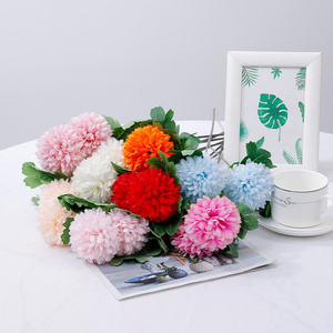 Mother's Day Flower Wedding Decorations 2 Heads Chrysanthemum Pompon Ball Dahlia Dandelion Hydrangea Flower Home Decor