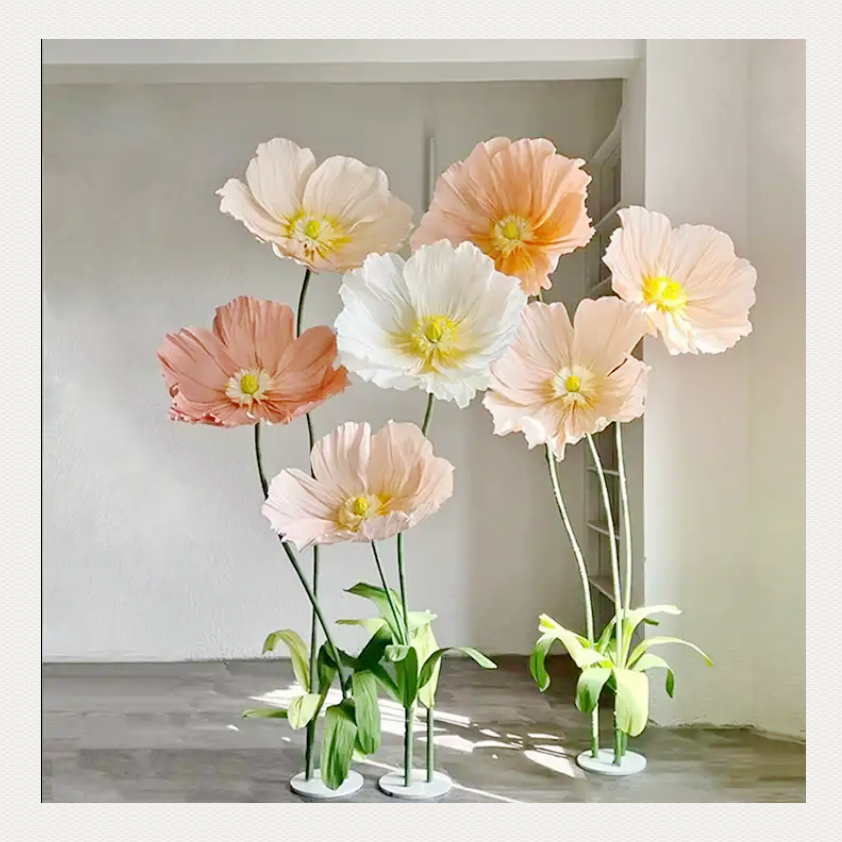 Top quality wedding white Giant Flower Decoration Giant Artificial Flower Wedding Shop Store Display Giant Paper Flowers