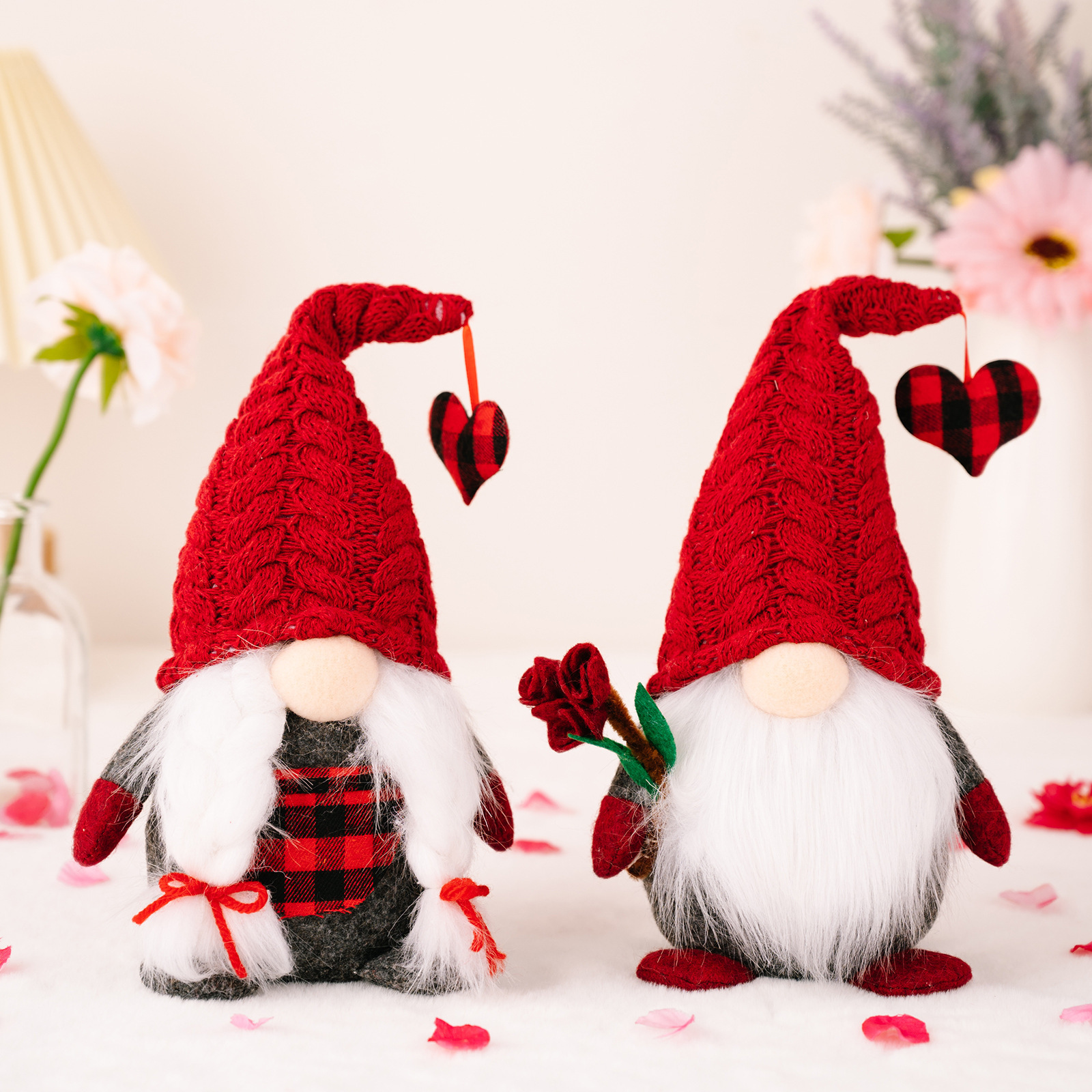 Faceless Gnome Plush Doll Rudolph Valentine's Day Scandinavian Tomte Elf Figurine Gnomes Home Table Ornaments