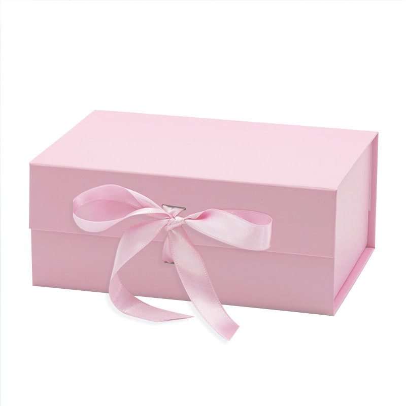 Customization Luxury Magnetic Folding Storage Paper Packaging Gift Box  With Ribbon Closure