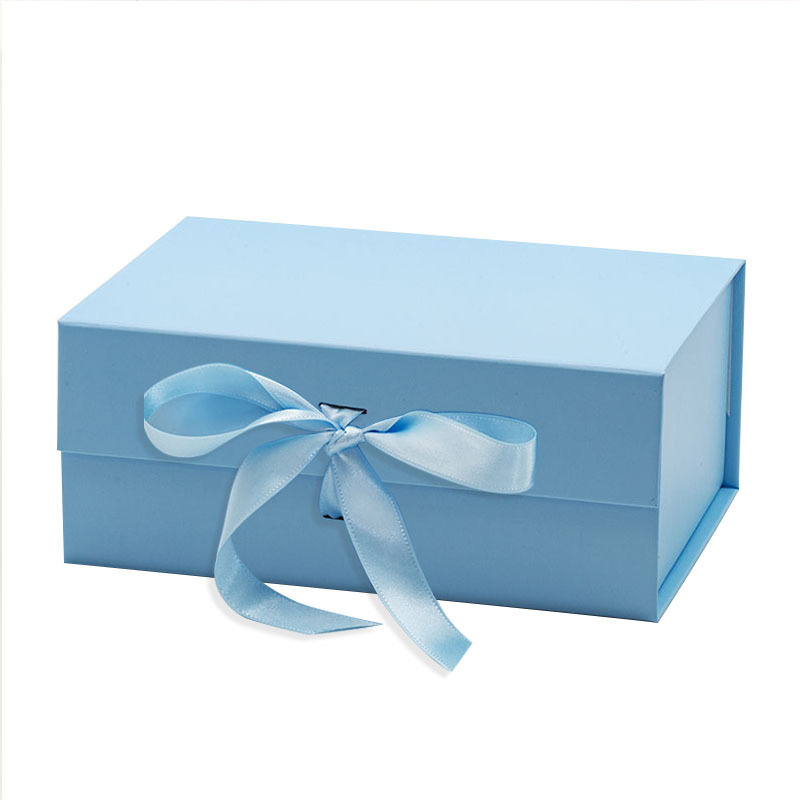 Customization Luxury Magnetic Folding Storage Paper Packaging Gift Box  With Ribbon Closure