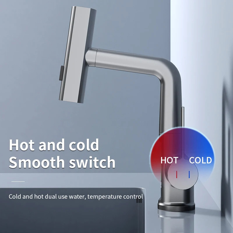 2024 New Design Rainfall Kitchen Tap Mixer LED Digital Display Waterfall Kitchen Faucet