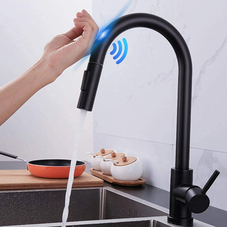 Cheap Stainless Steel 304 Hot Cold Mixer Pull Down Automatic Hot Water Sensor Tap Smart Touch Kitchen Faucet