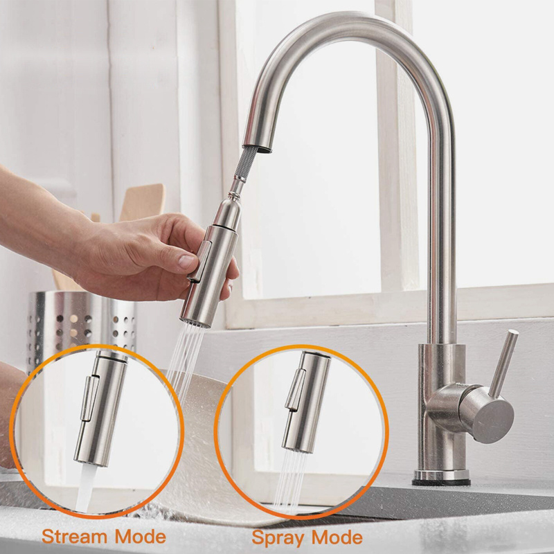 Cheap Stainless Steel 304 Hot Cold Mixer Pull Down Automatic Hot Water Sensor Tap Smart Touch Kitchen Faucet