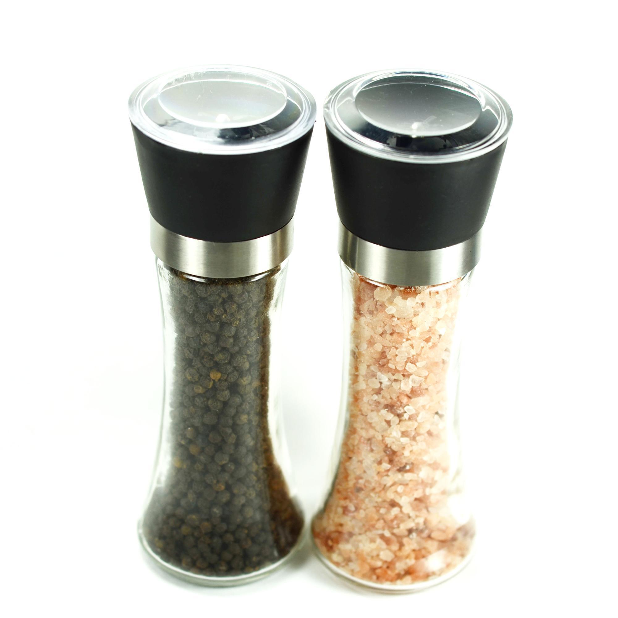 Custom Logo Ceramic Core Herb Bottle 180ml Salt and Pepper Grinder 160ml Spice Glass Grinder