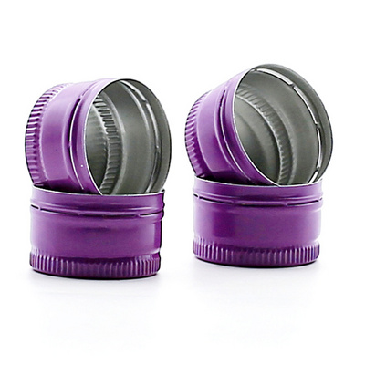 18mm 24mm 28mm 30mm  Aluminium Cap for Glass Bottles Pilfer Proof Custom Logo Metal Ropp Cap