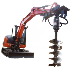 Loader rock type hydraulic auger drill excavator earth auger