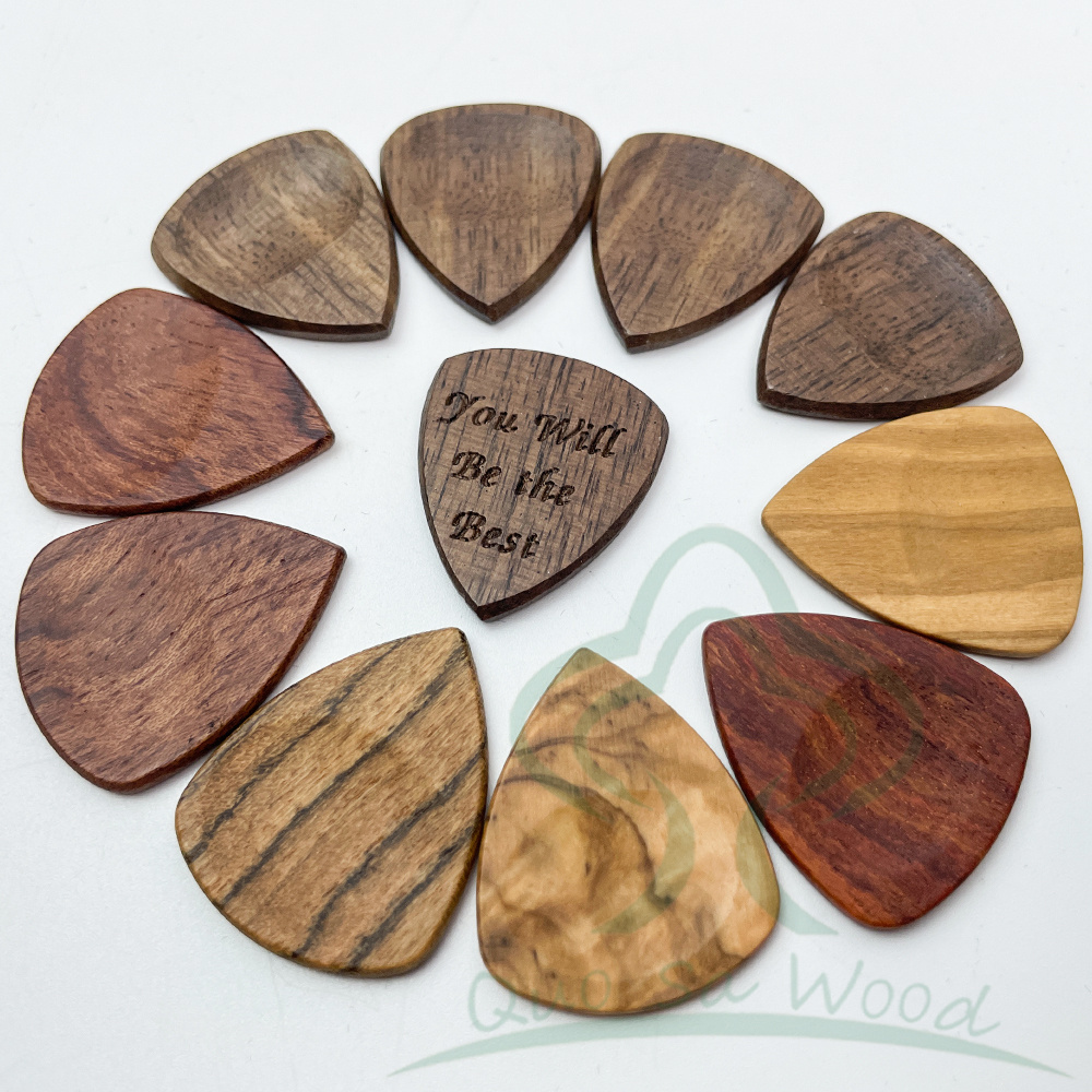 100% Wooden Factory Price High Quality Blank Wholesale Wood Guitar Picks Support Custom