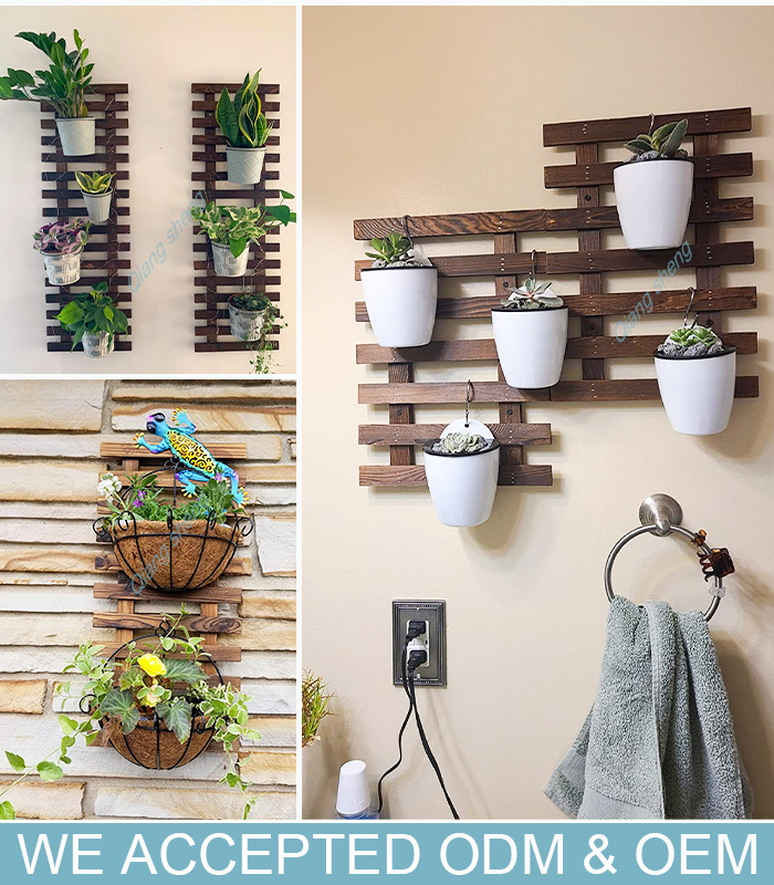 Rustic Wall Planter Wooden Hanging Planter for Indoor Plants, Air Plant Succulent Holder Hanger, Vertical Garden