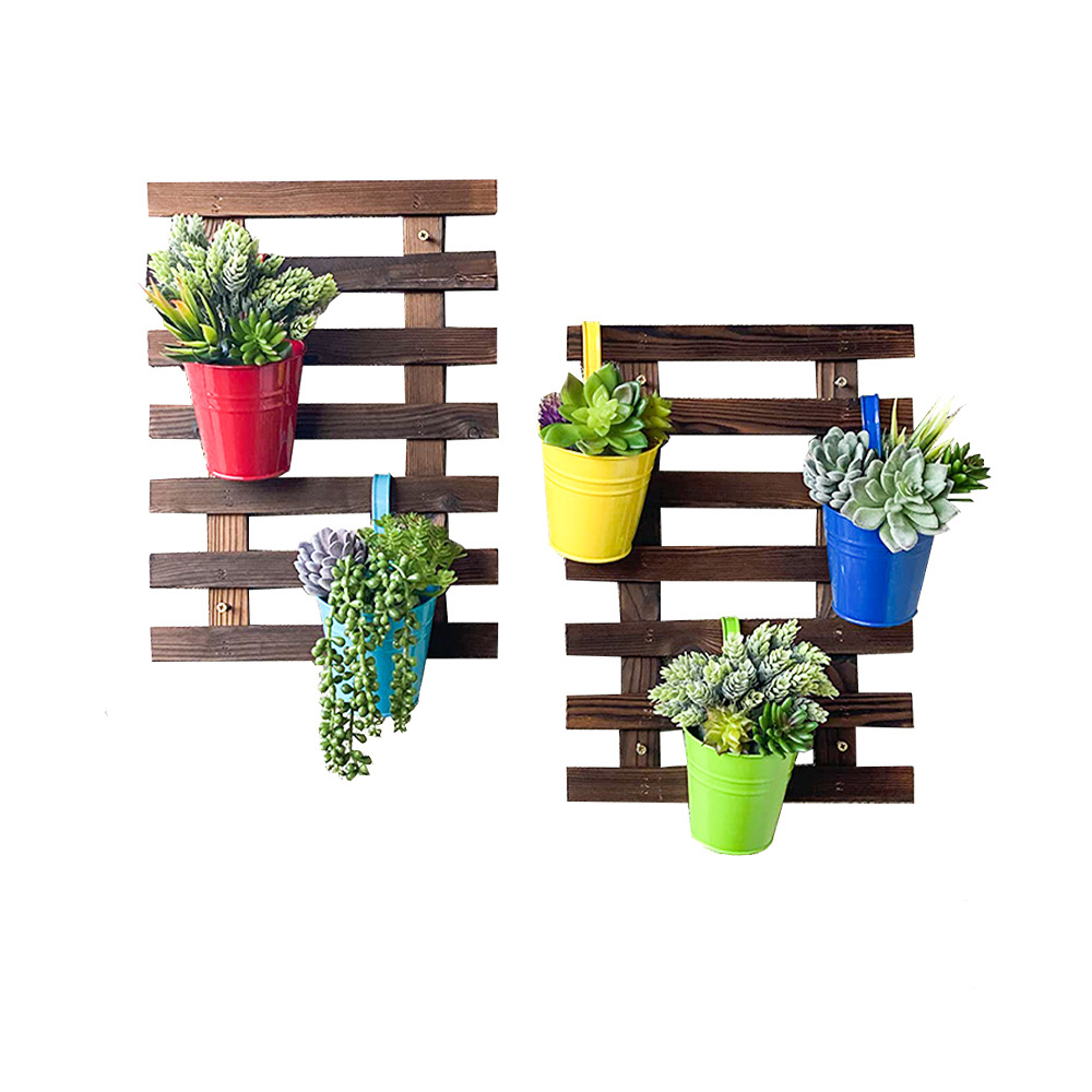 Rustic Wall Planter Wooden Hanging Planter for Indoor Plants, Air Plant Succulent Holder Hanger, Vertical Garden