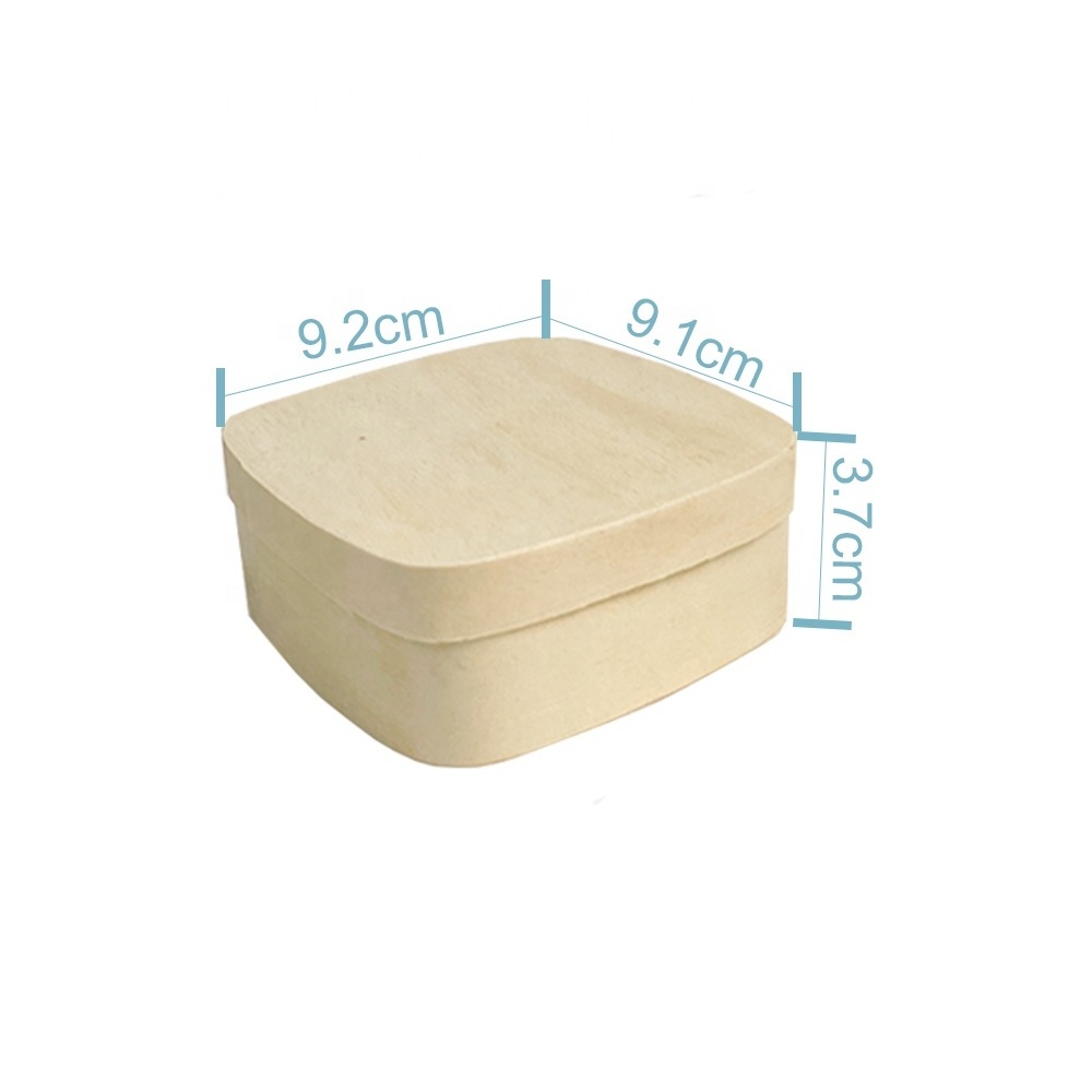 Lightweight Soft Veneer Wood Cheese Box Round Balsa Wood Food Storage Container Box Gift Box