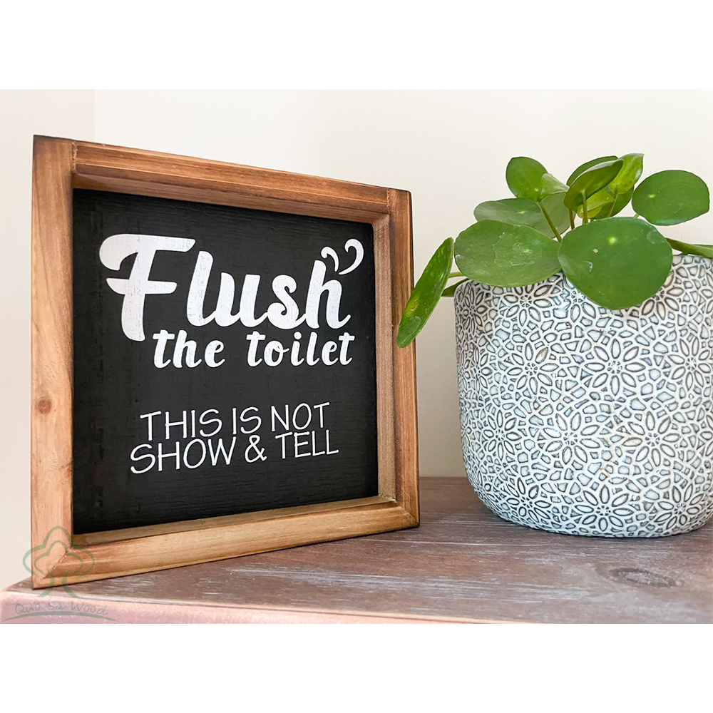 Farmhouse Bathroom Decor Funny Bathroom Signs,Cute Toilet Restroom Decor Rustic Wooden Frame Funny Sayings