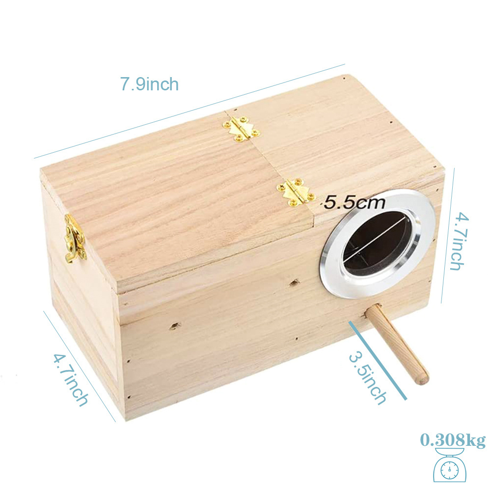 Durable Parakeet Nest Box Bird House Budgie Wood Breeding Box for Lovebirds Parrotlets Mating Box