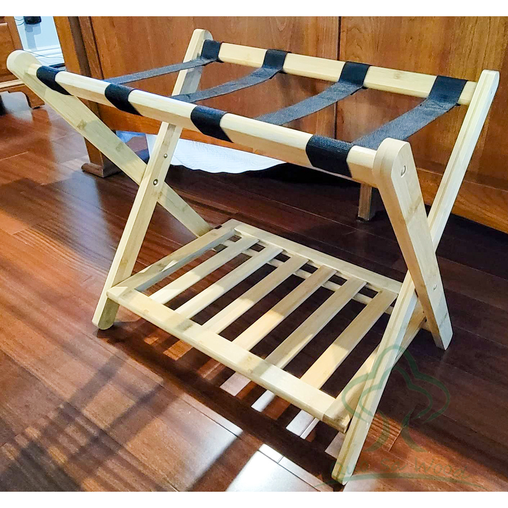 Solid Wooden Folding Luggage Rack For Storage Greatest Quality Hotel Luggage Rack