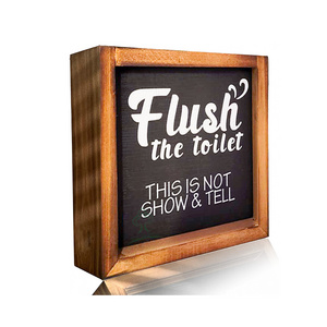 Farmhouse Bathroom Decor Funny Bathroom Signs,Cute Toilet Restroom Decor Rustic Wooden Frame Funny Sayings