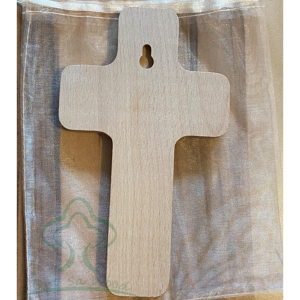 Wall Cross Wood Handmade Hanging Cross With Engraved Laser Printed For Home For Office and Churches Decoration